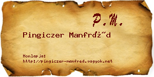 Pingiczer Manfréd névjegykártya